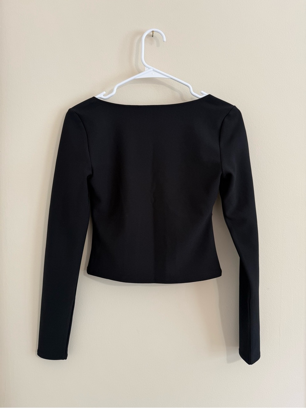 NWT Abercrombie & Fitch Black Sweetheart-Neck Long Sleeve Crop Top Small Corset - Picture 4 of 14